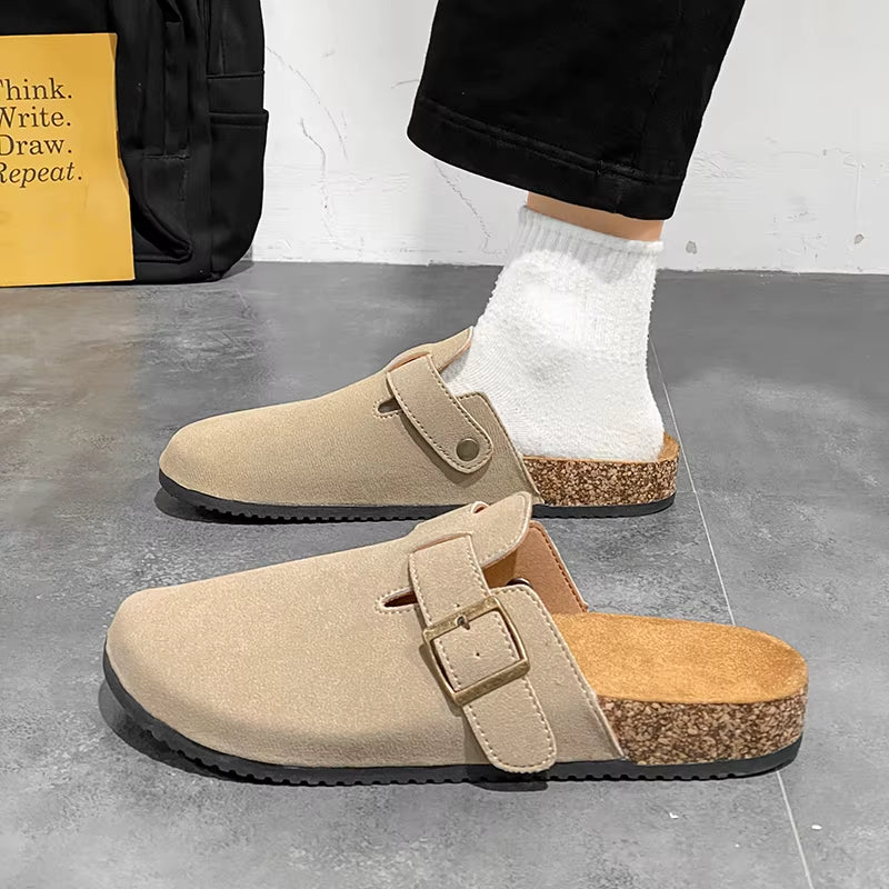 Fashion Men Mules Shoe with Arch Support Birkens Mens Shoes Men'S Suede Sandals Retro Cork Clogs Unisex Classic Beach Тапочки