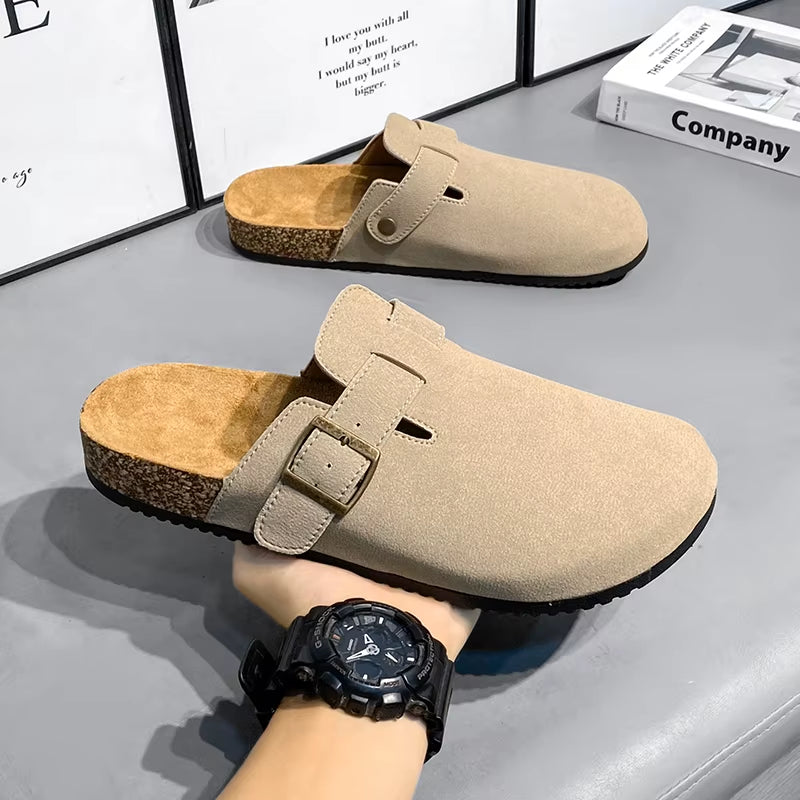 Fashion Men Mules Shoe with Arch Support Birkens Mens Shoes Men'S Suede Sandals Retro Cork Clogs Unisex Classic Beach Тапочки