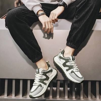 Men's White Sneakers 2025 New Arrival Fashionable Casual Shoes Durable Anti-slip Thick-soled Elevator Comfortable Breathable Eas