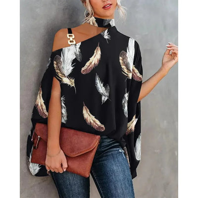 Casual Print Blouses For Women Fashion 2025 Floral Top Loose Batwing Sleeve Blouse Elegant Ladies Tops Summer Shirts y2k
