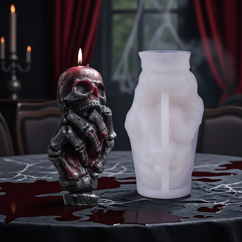 Skeleton Bone Hand Candle Molds Scented Candles Soap Party Gifts Making Silicone Mould DIY Halloween Skull Hand Resin Crafts