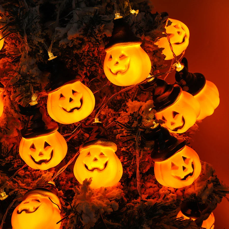 LED Halloween Magic Cap Pumpkin Lantern String Easter Bar Party Decoration Lights