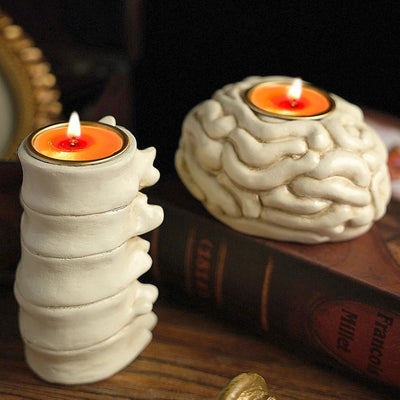 2025 Heart Candle Holder Skeleton Candle Holder Halloween Candle Holder Decoration Brain Ghost Festival Decoration Supplies Prop