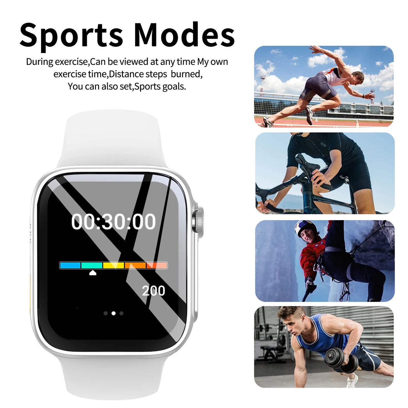 Smart Watch with 2.01-Inch HD Display – Wireless Calling/Dialing, Alarm/Message Notifications, Fitness Tracking, Music Control.