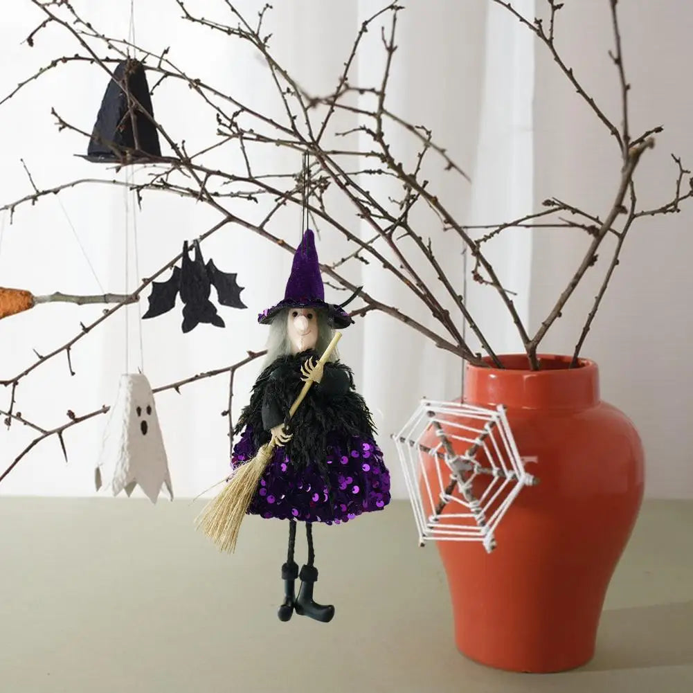 Witch Decor Witch-themed Halloween Ornament Spooky Halloween Witch Hanging Decorations for Garden Spooky Haunted House Decor