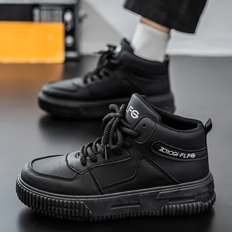 High-top Couple's Sneakers, Trendy and Versatile, Soft White Shoes with Thick Sole, Casual and Sporty, Anti-slip and Durable