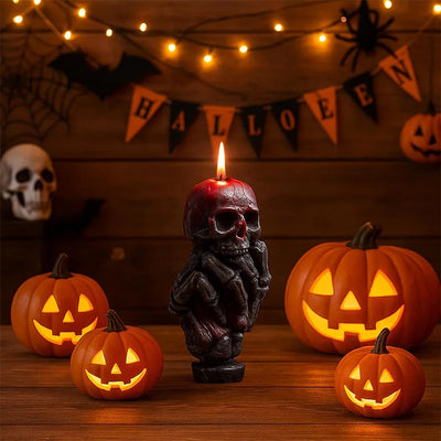 Skeleton Bone Hand Candle Molds Scented Candles Soap Party Gifts Making Silicone Mould DIY Halloween Skull Hand Resin Crafts