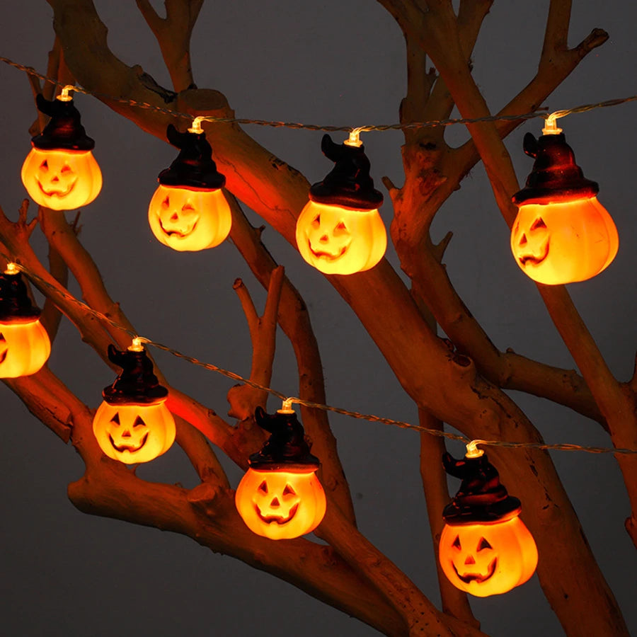 LED Halloween Magic Cap Pumpkin Lantern String Easter Bar Party Decoration Lights