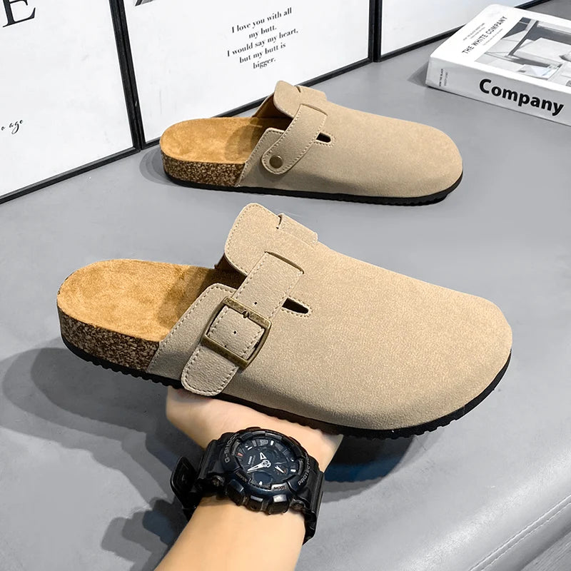 Fashion Men Mules Shoe with Arch Support Birkens Mens Shoes Men's Suede Sandals Retro Cork Clogs Unisex Classic
