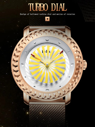 Women's watch, creatively designed fashionable watch, personalized windmill second hand, women's casual waterproof quartz watch