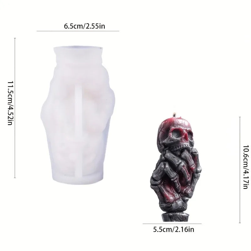 Skeleton Bone Hand Candle Molds Scented Candles Soap Party Gifts Making Silicone Mould DIY Halloween Skull Hand Resin Crafts