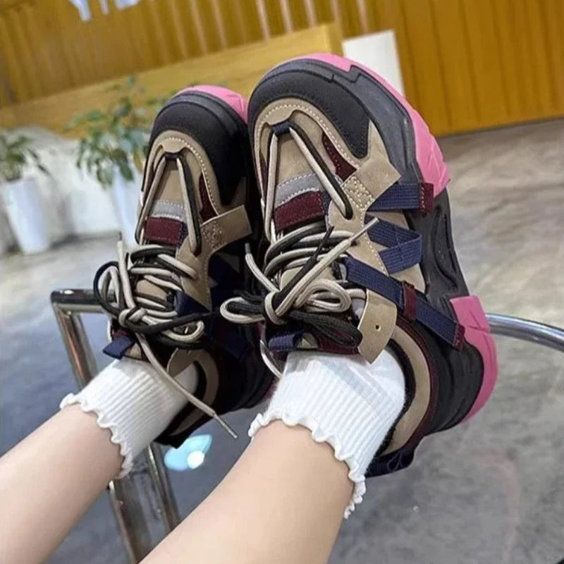 Sneakers Woman Footwear High on Platform Athletic Sports Spring Autumn Shoes for Women Trends 2025 Deals Korean New Casual Light
