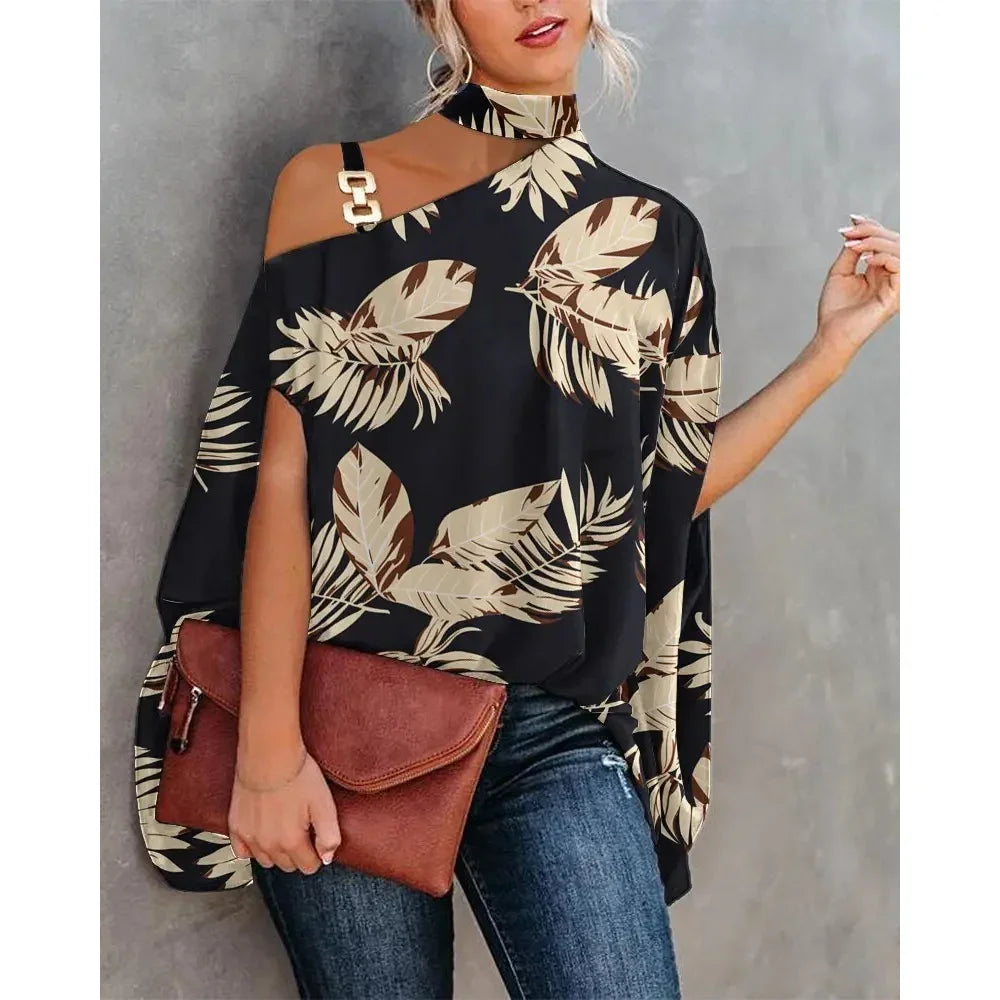 Casual Print Blouses For Women Fashion 2025 Floral Top Loose Batwing Sleeve Blouse Elegant Ladies Tops Summer Shirts y2k