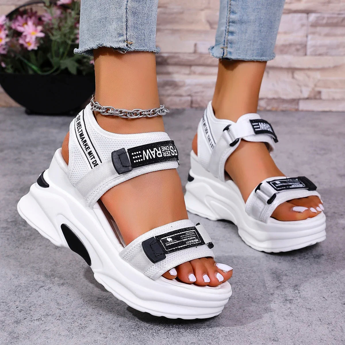 Women Sandals 2025 New Summer Platform Wedge Shoes Casual Heightening Slope with Shoes for Women High Heels Beach Sports Sandals