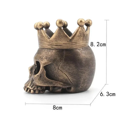 3D Crown Skull Candle Holder Resin Skull Candlestick Halloween Decoration Skeleton Candle Base Home Halloween Decor Supplies
