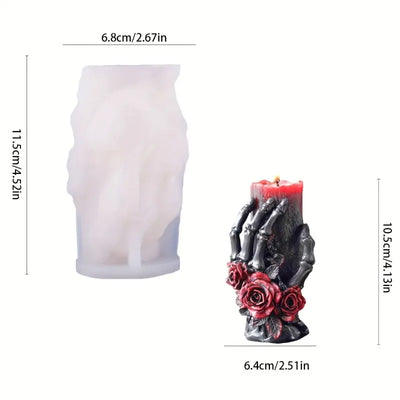 Skeleton Bone Hand Candle Molds Scented Candles Soap Party Gifts Making Silicone Mould DIY Halloween Skull Hand Resin Crafts