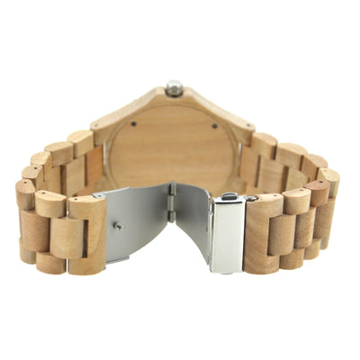 Wooden Watches for Men, Japanese Quartz Movement, Stylish Exotic Wrist Watch with Stainless Steel Buckle, Adjustable Straps