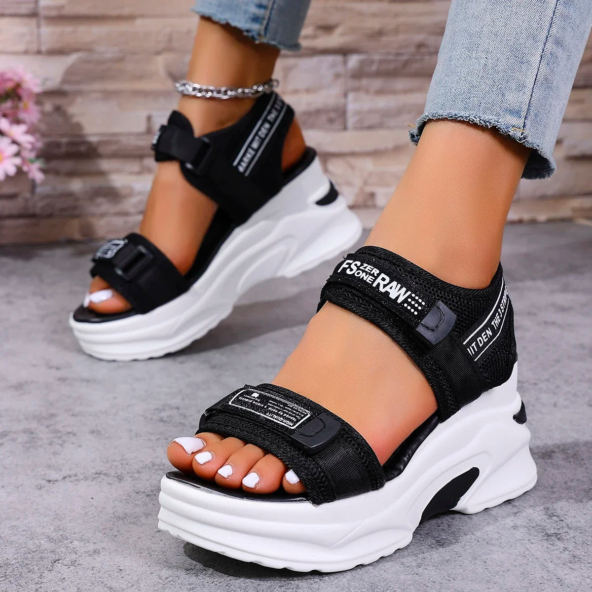 Women Sandals 2025 New Summer Platform Wedge Shoes Casual Heightening Slope with Shoes for Women High Heels Beach Sports Sandals
