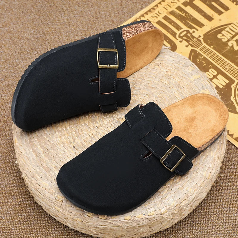 Fashion Men Mules Shoe with Arch Support Birkens Mens Shoes Men's Suede Sandals Retro Cork Clogs Unisex Classic