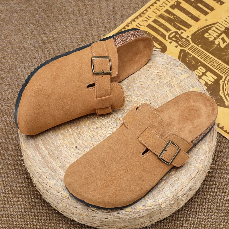 Fashion Men Mules Shoe with Arch Support Birkens Mens Shoes Men's Suede Sandals Retro Cork Clogs Unisex Classic