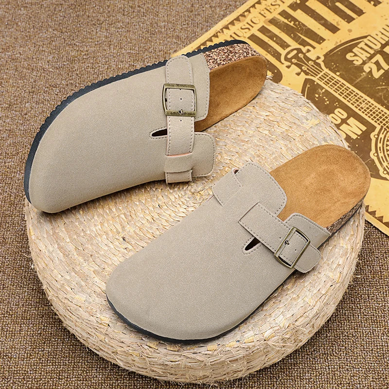 Fashion Men Mules Shoe with Arch Support Birkens Mens Shoes Men's Suede Sandals Retro Cork Clogs Unisex Classic