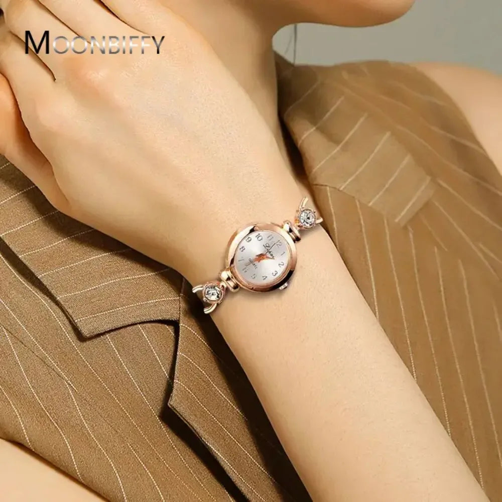 Women Watches 2025 Luxury Brands Stainless Steel Crystal Bracelet Wrist Watch Fashion Ladies Dress Reloj Mujer Montre Femme