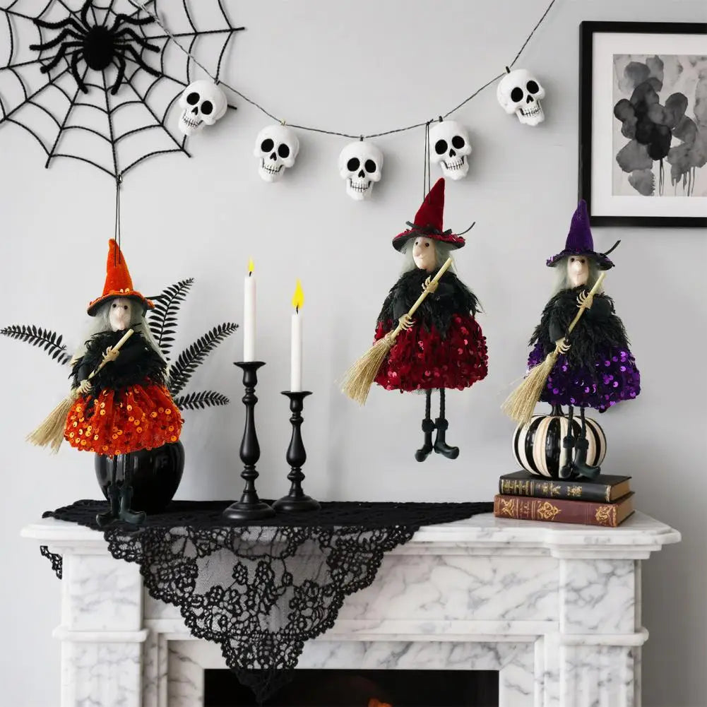 Witch Decor Witch-themed Halloween Ornament Spooky Halloween Witch Hanging Decorations for Garden Spooky Haunted House Decor