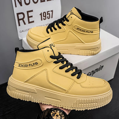 High-top Couple's Sneakers, Trendy and Versatile, Soft White Shoes with Thick Sole, Casual and Sporty, Anti-slip and Durable