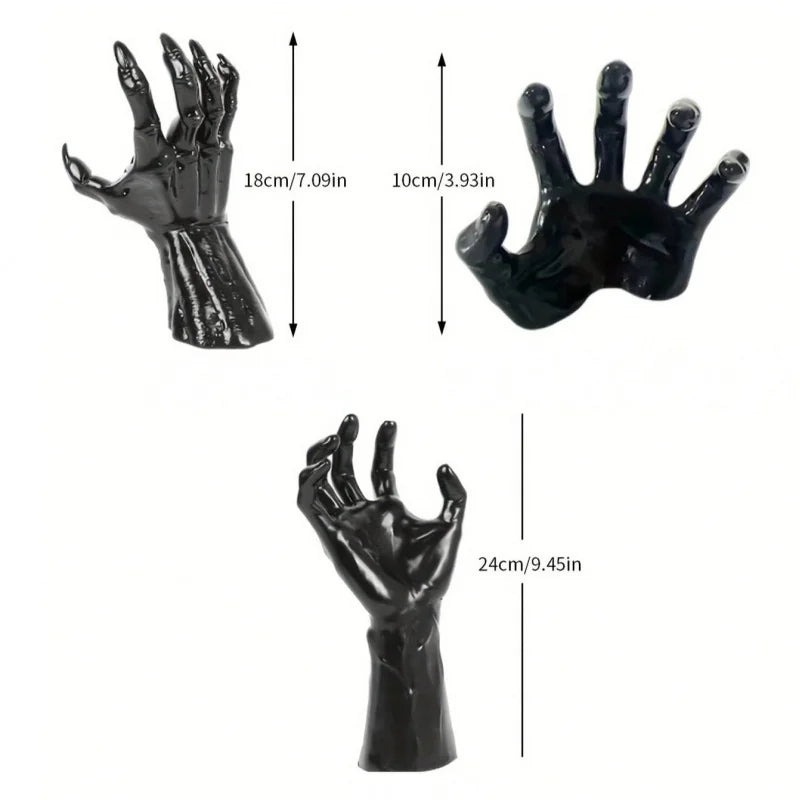 Wall Mounted Creepy Hands with Lighted Candles, Spooky Halloween Decoration, Gothic Hanging Wall Art for Home