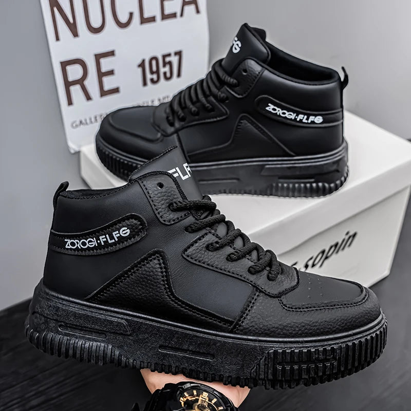 High-top Couple's Sneakers, Trendy and Versatile, Soft White Shoes with Thick Sole, Casual and Sporty, Anti-slip and Durable