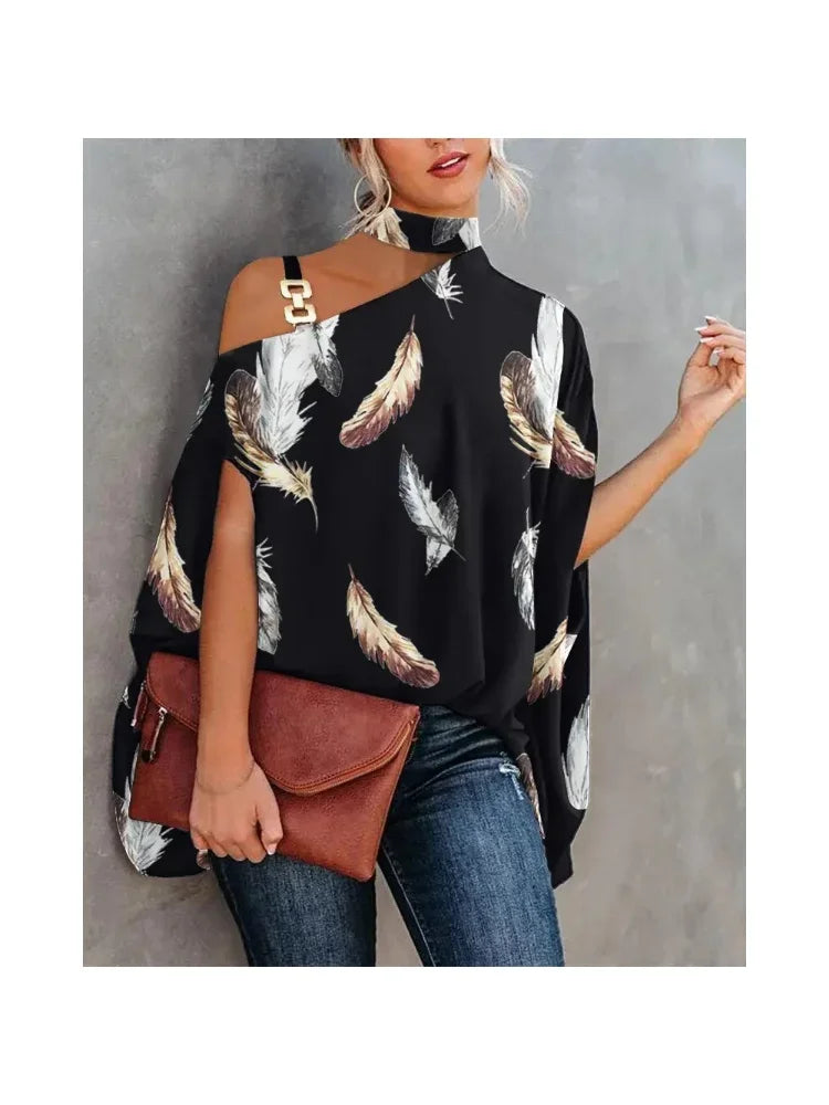 Casual Print Blouses For Women Fashion 2025 Floral Top Loose Batwing Sleeve Blouse Elegant Ladies Tops Summer Shirts y2k