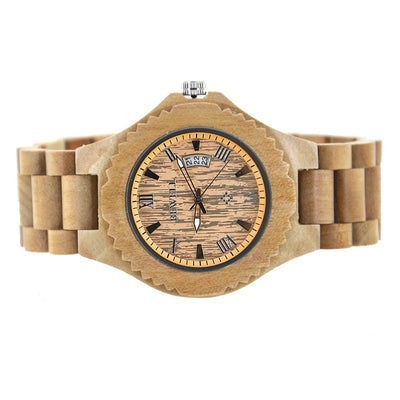 Wooden Watches for Men, Japanese Quartz Movement, Stylish Exotic Wrist Watch with Stainless Steel Buckle, Adjustable Straps