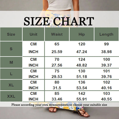 Summer casual skirt for women high waisted stretch printed skirt with pockets loose flowing long skirts fashion beach skirt