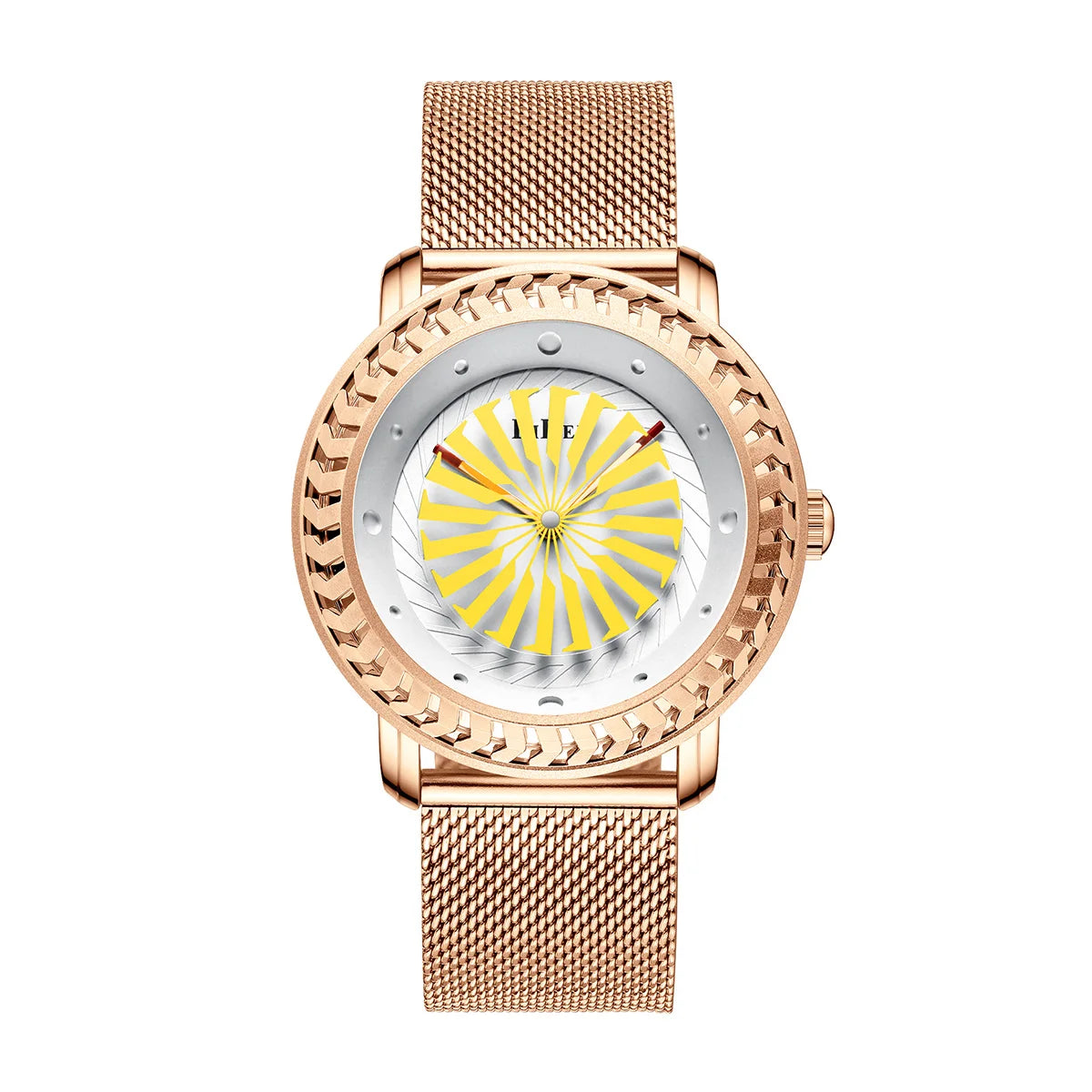 Women's watch, creatively designed fashionable watch, personalized windmill second hand, women's casual waterproof quartz watch