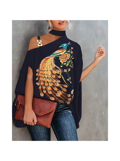 Casual Print Blouses For Women Fashion 2025 Floral Top Loose Batwing Sleeve Blouse Elegant Ladies Tops Summer Shirts y2k